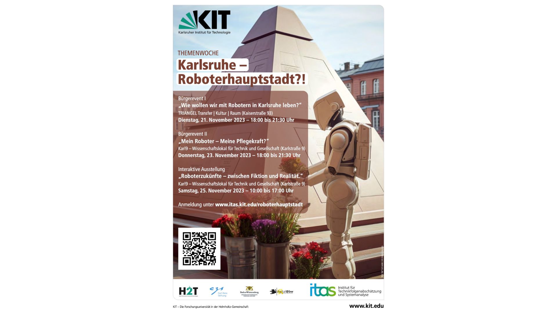 Plakat zur Themenwoche "Karlsruhe - Roboterhauptstadt?!"