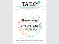 Cover von TATuP-Ausgabe 1/2021 „Klimaneutrale und intelligente Städte in Europa“